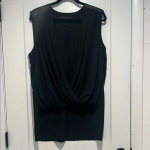 BCBGMaxAzria Black Draped Sleeveless Mini Dress